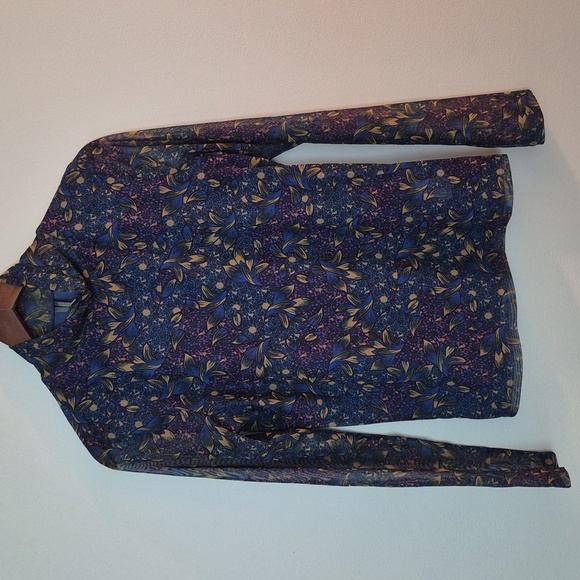 Anthropologie Blue and Yellow Floral Top - Picture 4 of 10